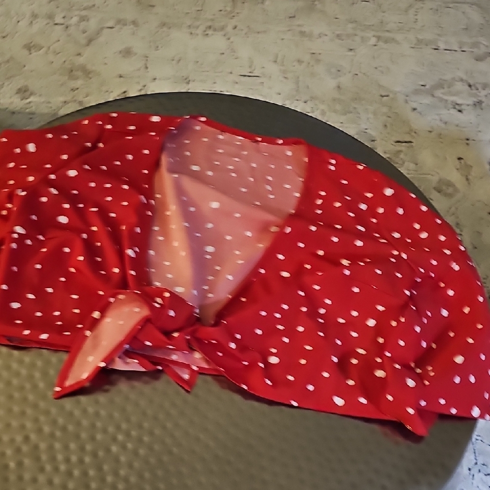 SHEIN Red Polka Dot Jumpsuit
